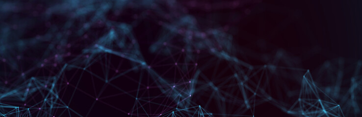 Abstract futuristic - technology with polygonal shapes on dark blue background. Design digital technology concept. 3d illustration.