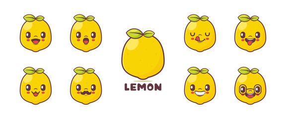 Lemon cartoon. fruit vector illustration