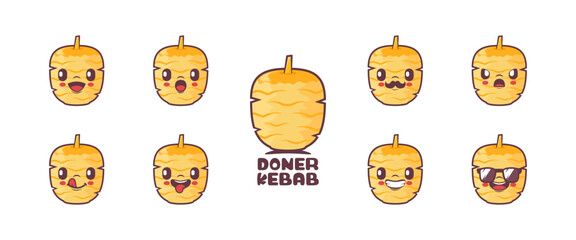 Doner Kebab cartoon. food vector illustration