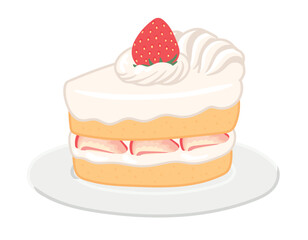 いちご　ショートケーキ　スイーツ　お皿