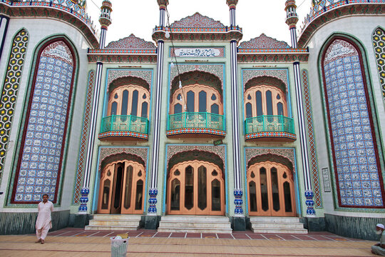 Multan, Pakistan - 26 Mar 2021: Ghousia Hamidia Mosque in Multan, Punjab province, Pakistan