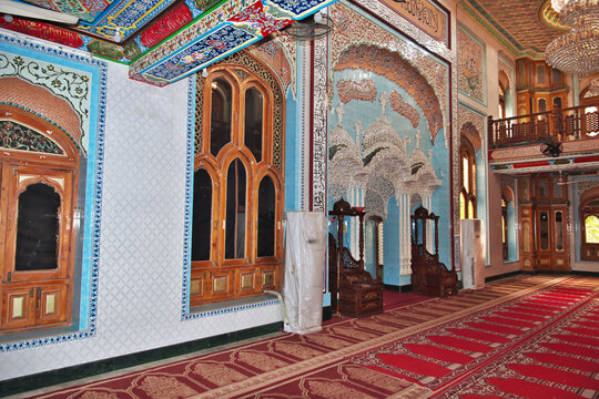 Multan, Pakistan - 26 Mar 2021: Ghousia Hamidia Mosque in Multan, Punjab province, Pakistan