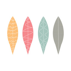 leaf element pastel colors set