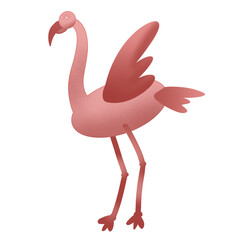 Flamingo  handrawn cartoon illustration