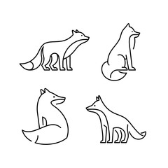 Set of Foxes Icon design. Template elements
