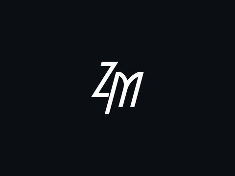 Modern ZM Letter Logo, z&m zm Logo Icon With Black And White Color Vector Image Design For All Kind Of Use