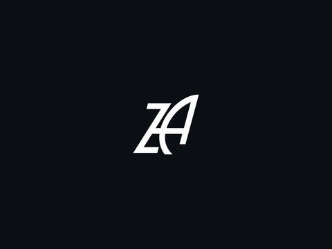 Modern ZA Letter Logo, z&a za Logo Icon With Black And White Color Vector Image Design For All Kind Of Use