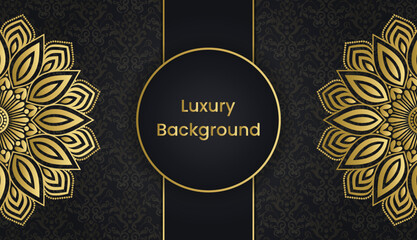 Luxury ornamental gold vintage greeting card background design. Gorgeous luxury decorative mandala background design. Invitation, Diwali, India, Indian, Arabic, Damask,