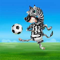 zebra che gioca a calcio