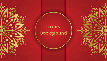 Naklejka premium Beautiful luxury mandala background design. Luxury ornamental gold vintage greeting card background design. Invitation, Diwali, India, Indian, Arabic, Damask, Asian, Turkish.