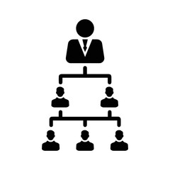 Business, hierarchy, leader icon. Black vector sketch.