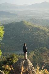 hiking in the mountains