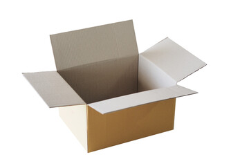 Empty brown paper box on white background for put your product show