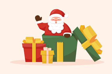 Santa Claus and gift boxes - Christnmas concept