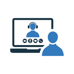 Call, interview, video icon. Simple flat design Concept.