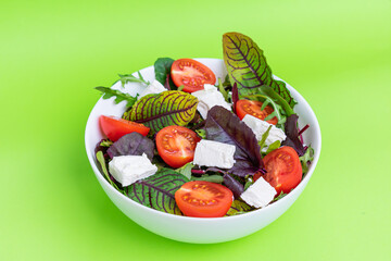 Classic vegetable salad with tomatoes