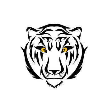 Illustration vector graphic of tribal face tiger tattoo 