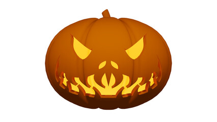 halloween pumpkin jack o lantern scary face with light glowing inside