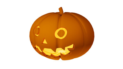 halloween pumpkin jack o lantern scary face with light glowing inside