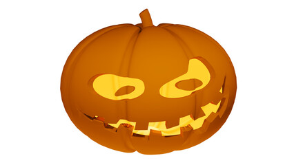 halloween pumpkin jack o lantern scary face with light glowing inside