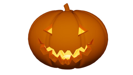 halloween pumpkin jack o lantern scary face with light glowing inside