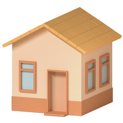 House perspective illustration in 3D design