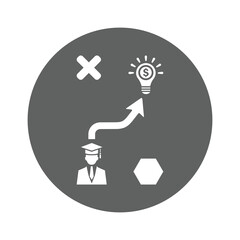 Career, solution, strategy icon. Gray vector graphics.