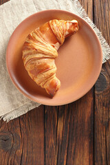 Croissant on a plate