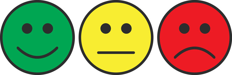 Fototapeta premium Smiley emoticons, positive, neutral and negative