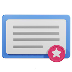 Certificate 3d icon