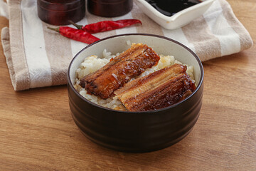 Roasred eel with steamed rice