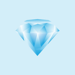 Naklejka na ściany i meble beautiful sparkling blue diamond illustration