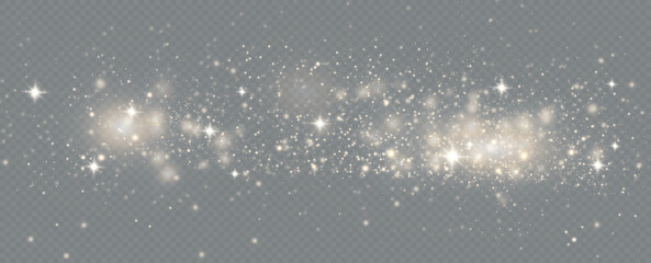 Realistic falling snow.Christmas background.Isolated on transparent background.