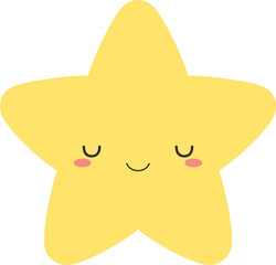 Cute yellow star icons. Flat design illustration.