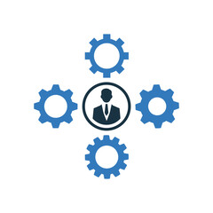 Gear, specialist, support icon. Editable vector graphics.