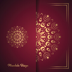 Luxury wedding mandala design With Background