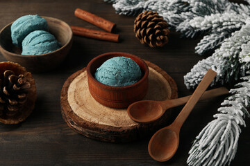 Fototapeta na wymiar Concept of delicious sweet food, ice cream