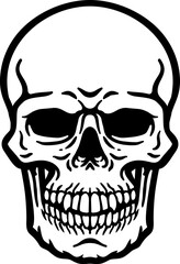 A human skull grim reaper cartoon skeleton head drawing
