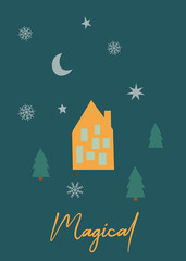 Bright  Christmas Card in vector 