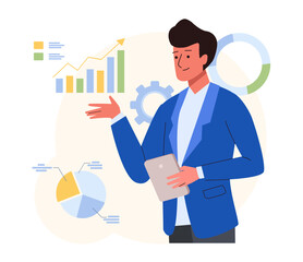 Business concept of statistical and business analysis