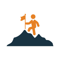 Mountain, top, achievement icon. Editable vector graphics.