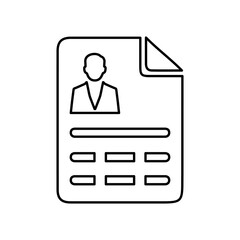 Portfolio, resume, job line icon. Outline vector.