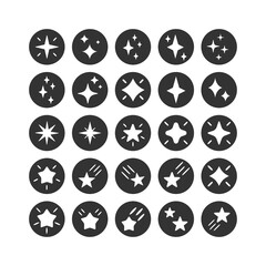 Sparkle, shimmer, shiny star, flash shape vector set
