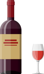 Alcohol drinks in bootle with glass