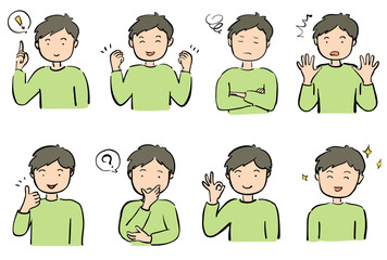 ポーズをとる男性　カラー