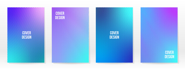 Minimal Poster. Pastel Soft. Blue Gradient Set.