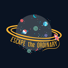 Escape the ordinary typographic slogan for t-shirt prints vector, posters and other uses. - obrazy, fototapety, plakaty