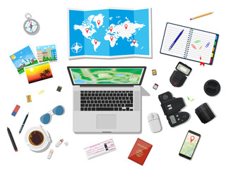 Traveler planning trip