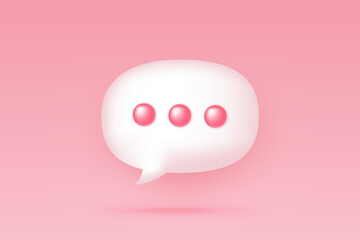 3D vector speech bubble for photo gallery platform, online social conversation comment concept, emoji message, speech icons, chat with social media. 3d speak render vector illustration