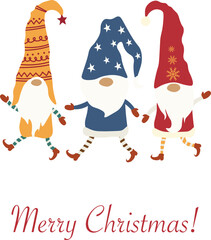 Merry Christmas and New Year Composition isolated Vector illustration on white background